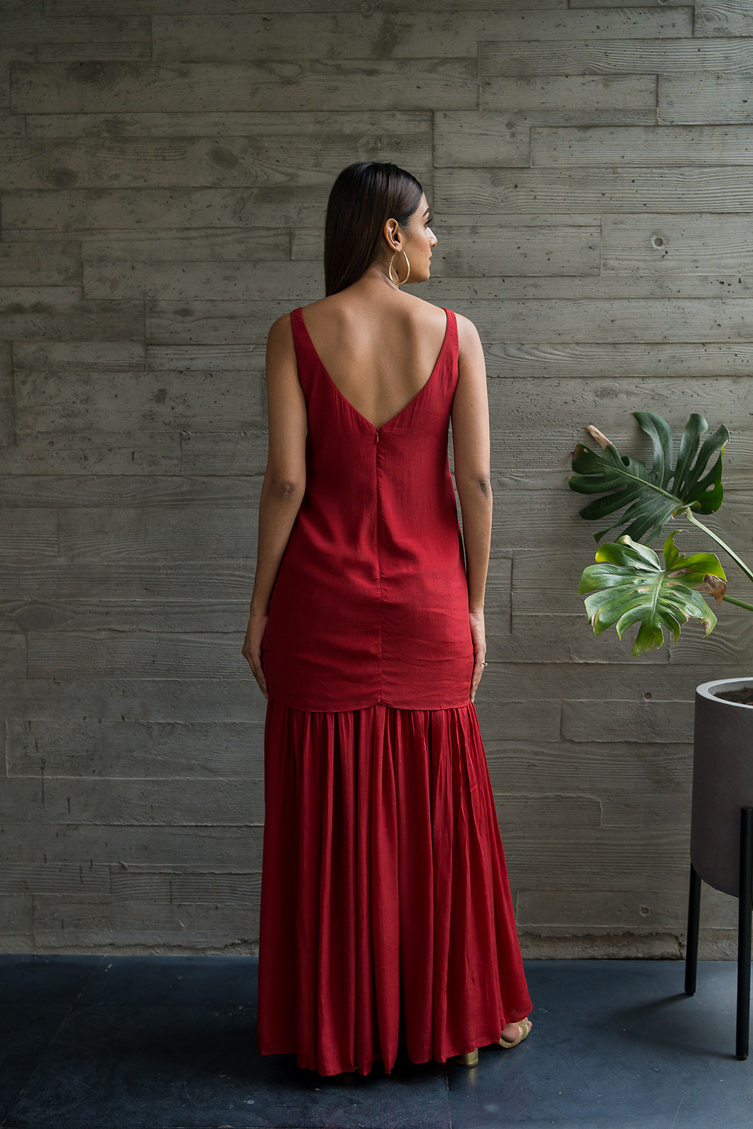Radical Red-Colored Printed Co-Ord Set