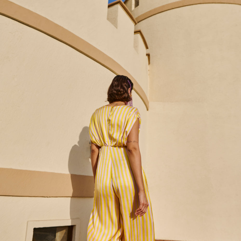 
                      
                        YELLOW STRIPED JUMPSUIT
                      
                    