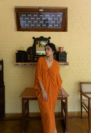 Orange Butti Kaftan