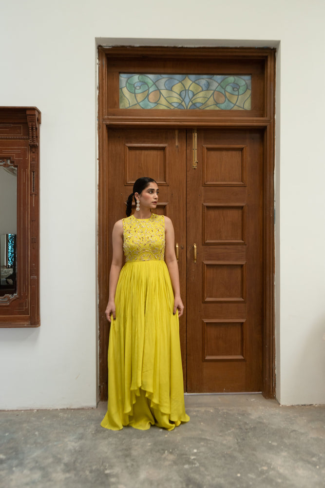 Citric Yellow High Low Anarkali