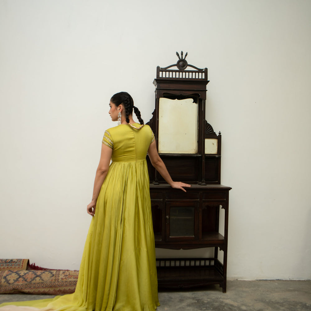 
                      
                        Lime Bandhgala Anarkali
                      
                    