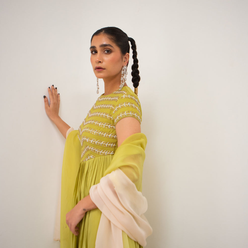 
                      
                        Lime Bandhgala Anarkali
                      
                    