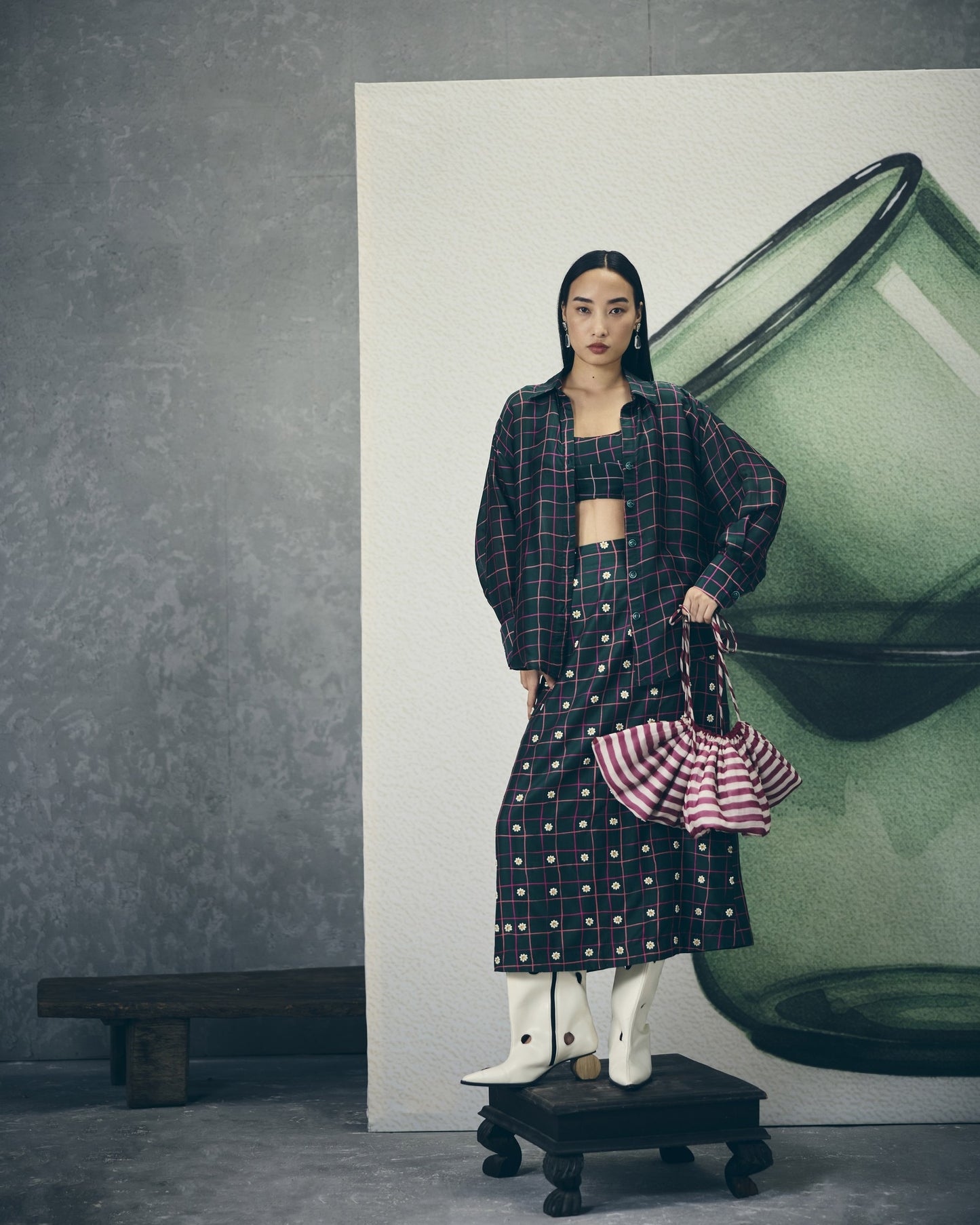 MIKA SKIRT SET | EC-CS-EPH26-12-BottleGreen