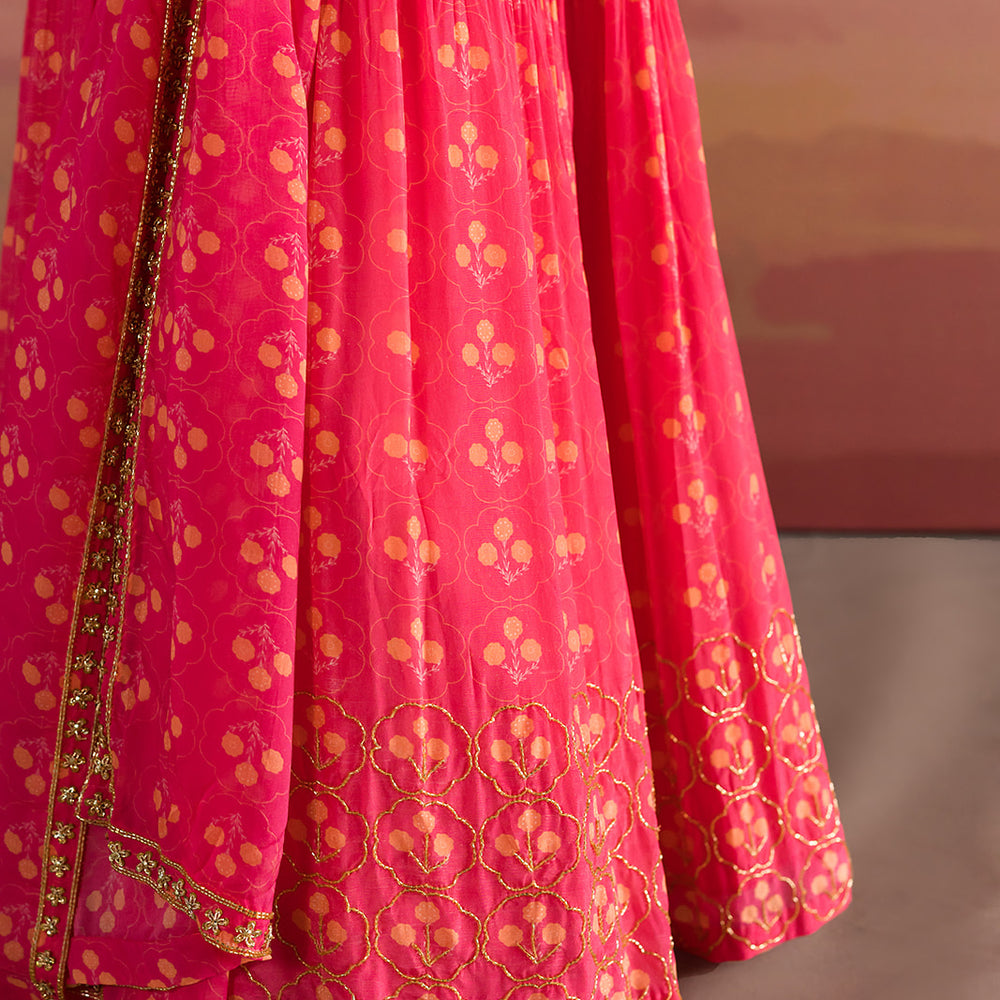 
                      
                        FLORAL PRINT LEHENGA SET
                      
                    