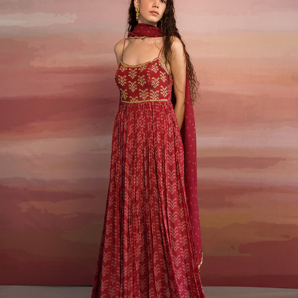
                      
                        FLORAL PRINT ANARKALI WITH DUPATTA
                      
                    