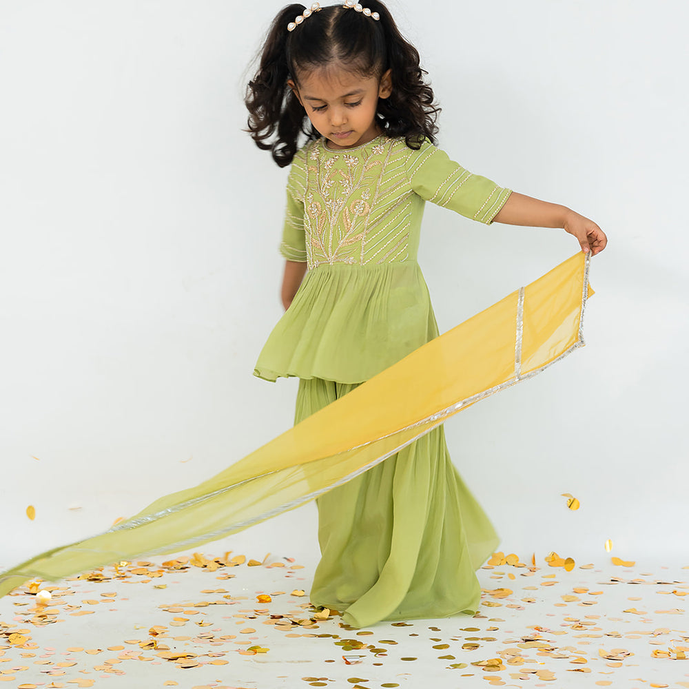 Pista Peplum Sharara Set