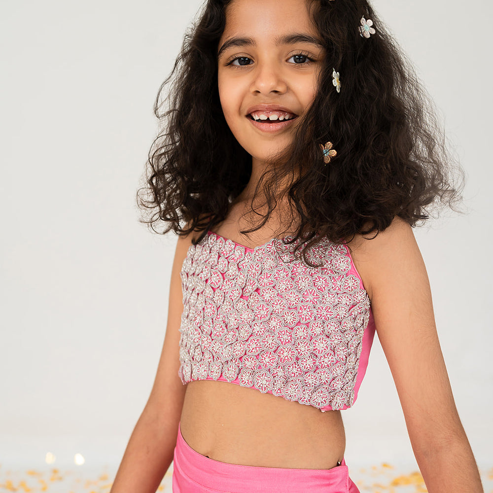 
                      
                        Pink Handcrafted Top And Palazzo Set
                      
                    