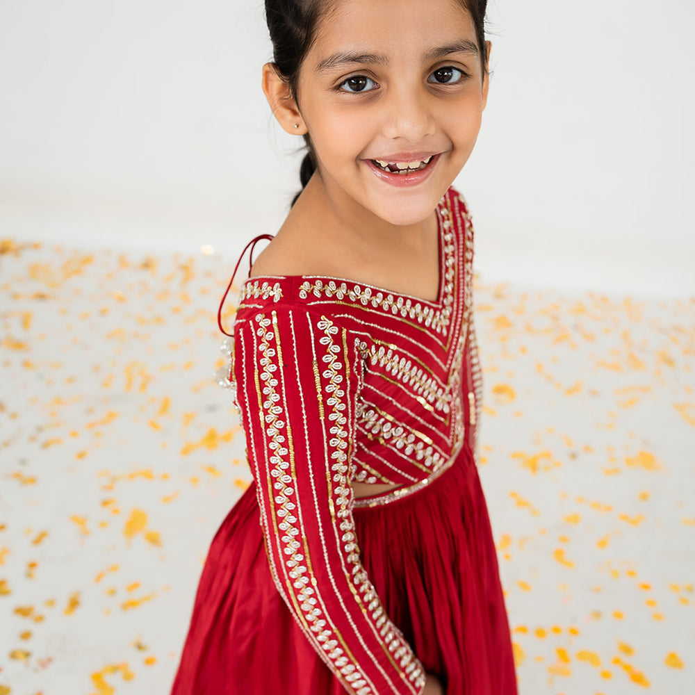 
                      
                        Red Anarkali With Ombre Dupatta
                      
                    