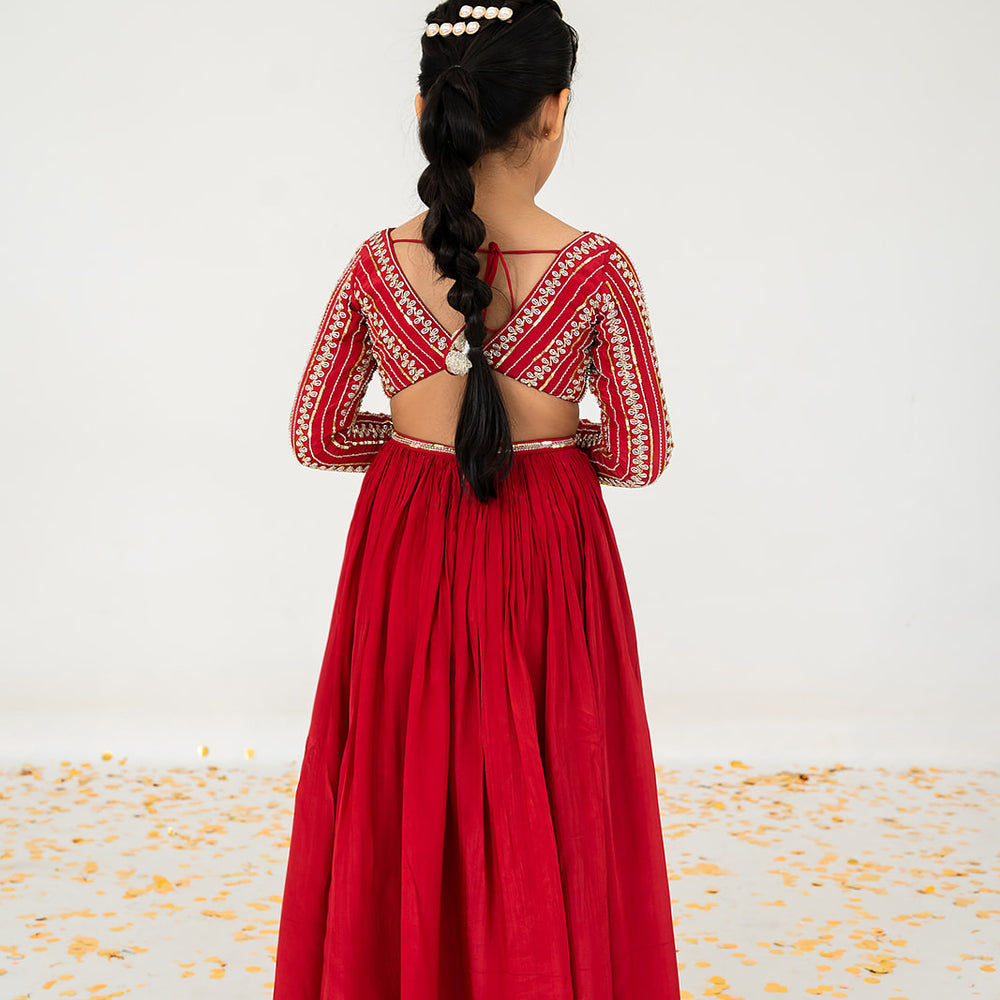 
                      
                        Red Anarkali With Ombre Dupatta
                      
                    