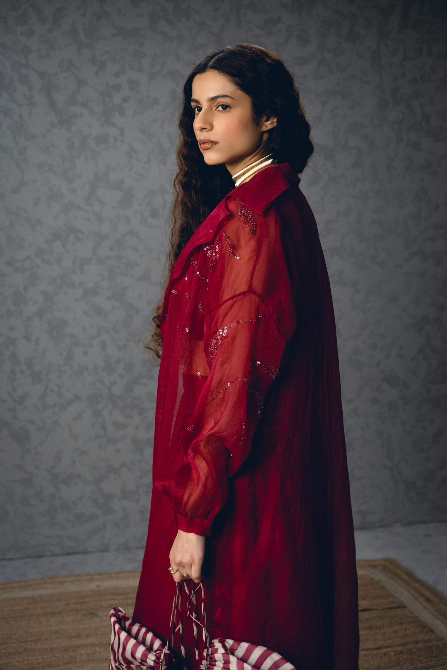 NAMI JACKET SET | EC-CS-EPH26-77-Burgandy