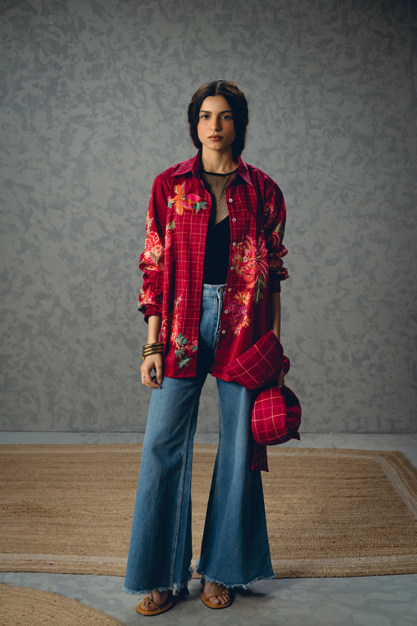 JADE SHIRT | EC-S-EPH26-76-Burgandy