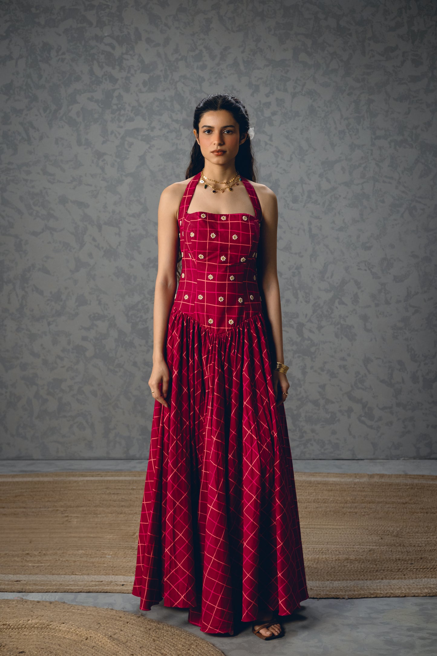 AKARI DRESS | EC-MD-EPH26-04-Maroon