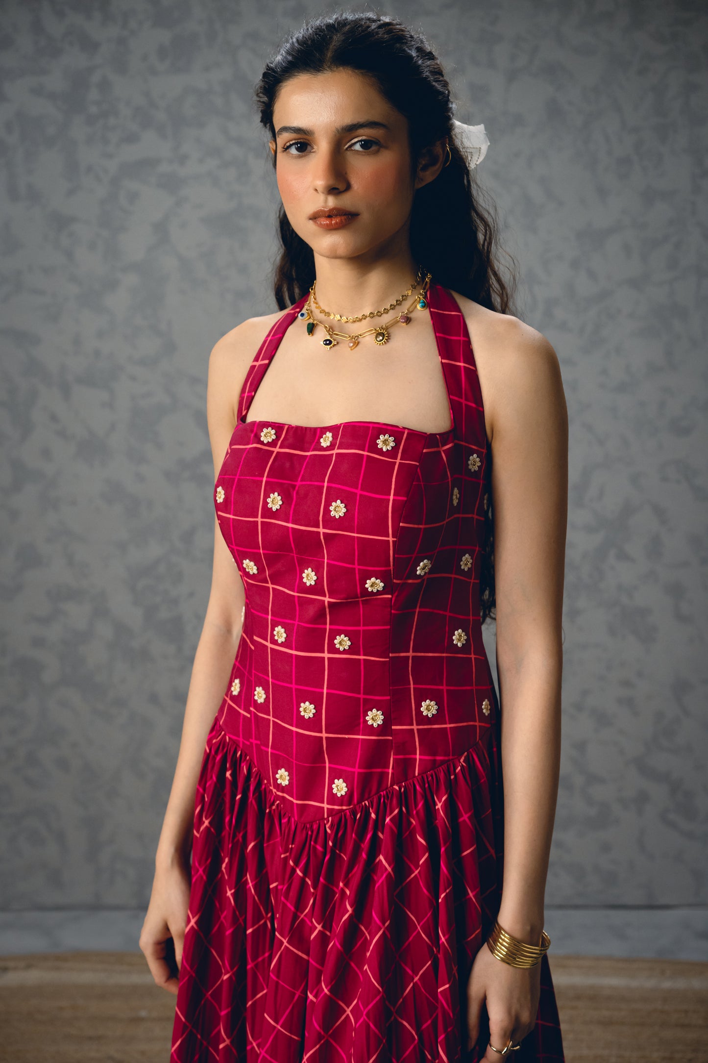 AKARI DRESS | EC-MD-EPH26-04-Maroon