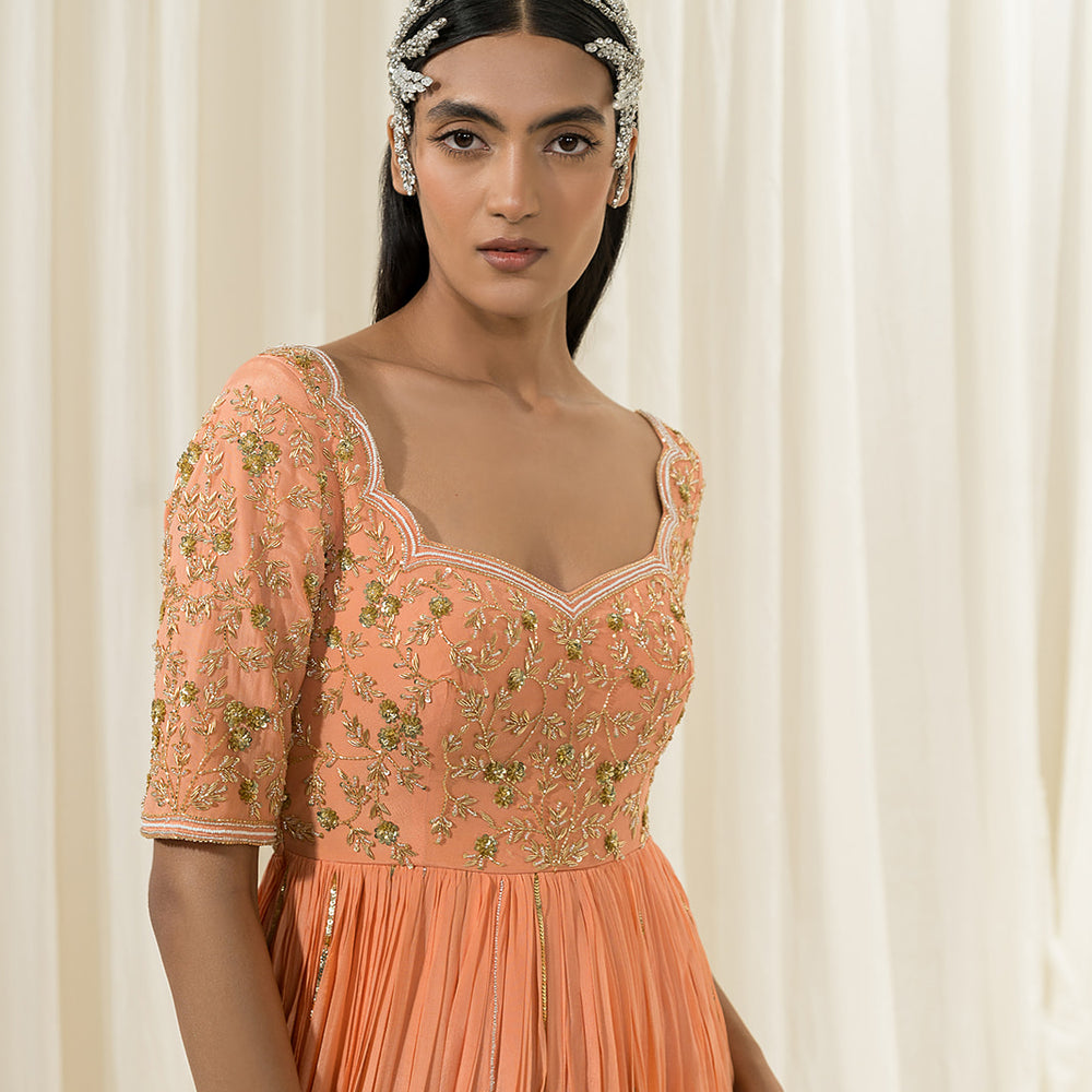 Peach Anarkali Set