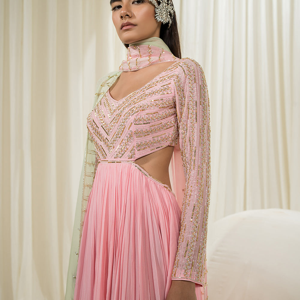 Bubble Pink Anarkali Set