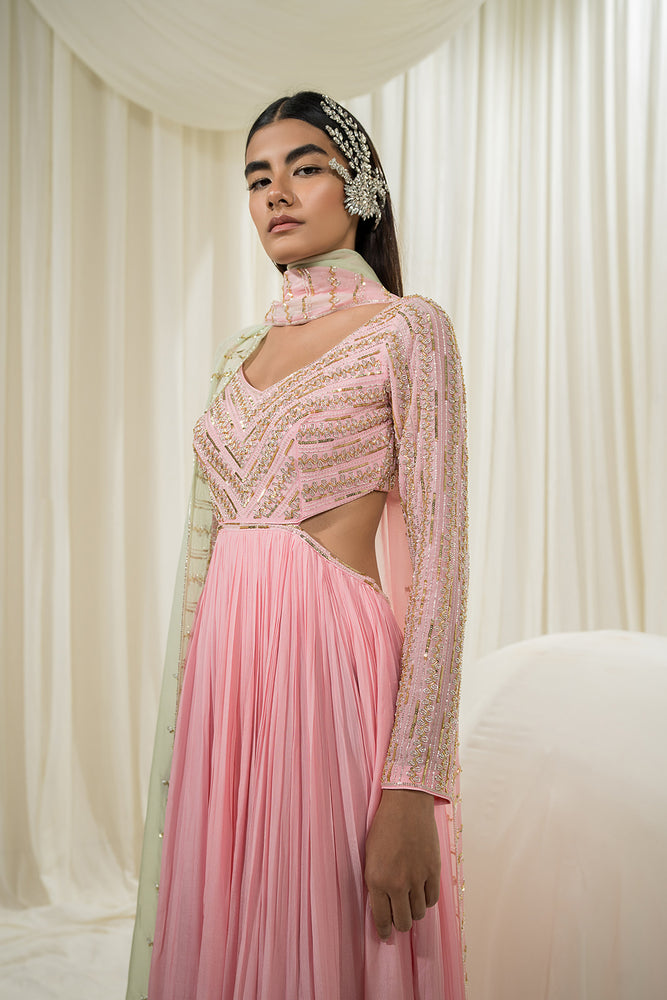 Long Anarkali with Drape Skirt – Saaj By Ankita