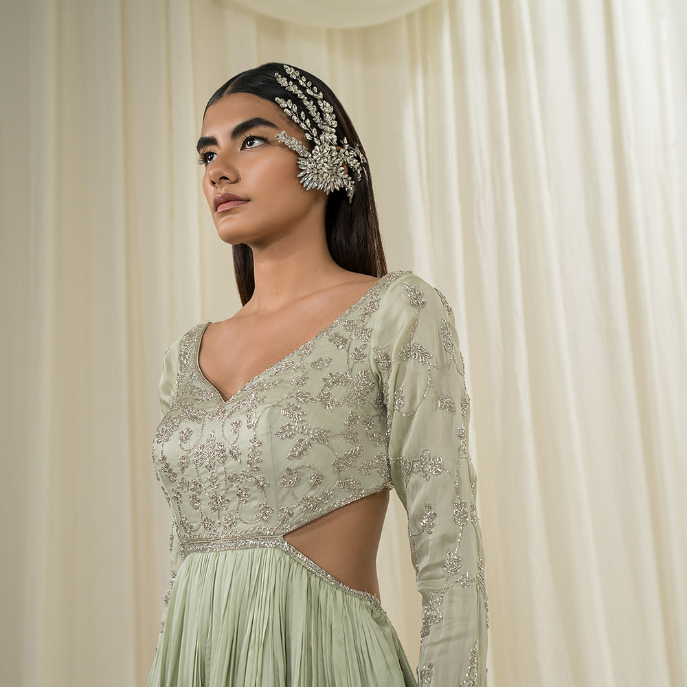 Light Mint Anarkali Set