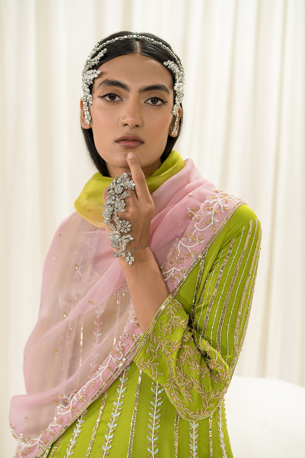 Parrot Green Anarkali