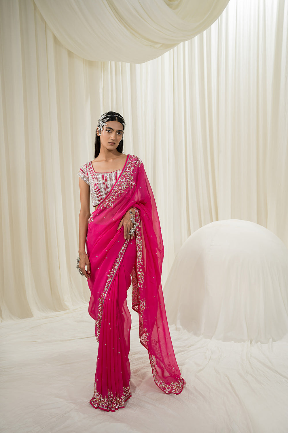 Hot Pink Saree