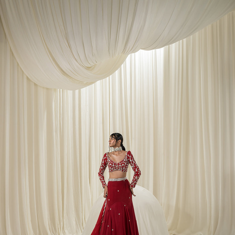 
                      
                        Maroon Lehenga
                      
                    