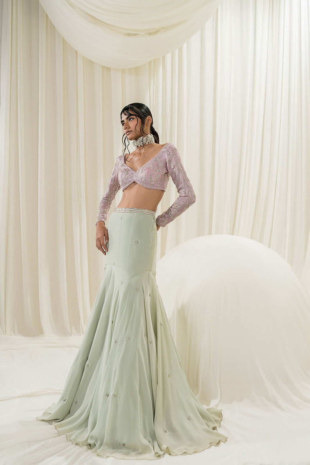 Light Mint Blue Lehenga