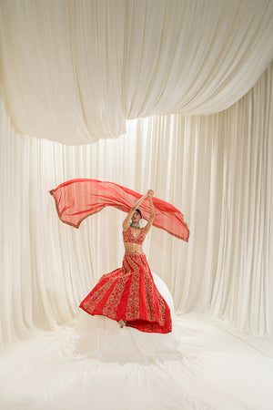 
            
                Load image into Gallery viewer, Red Lehenga
            
        