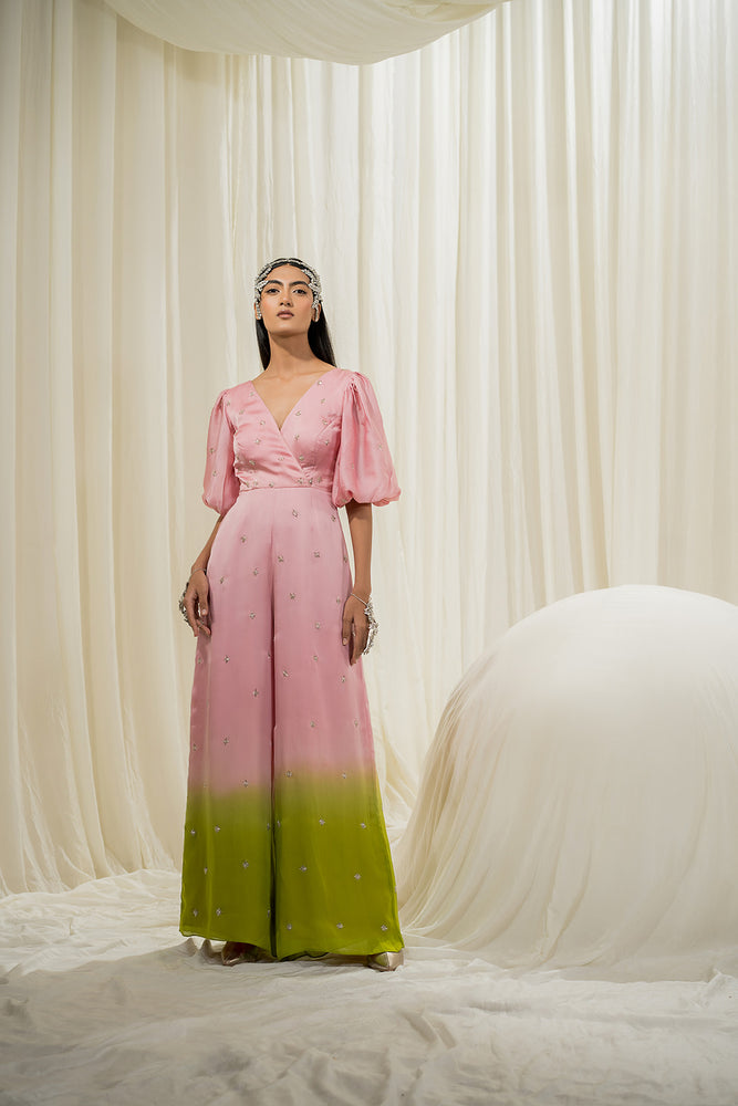 
            
                Load image into Gallery viewer, Light Pink-Green Ombre Jumpsuit
            
        