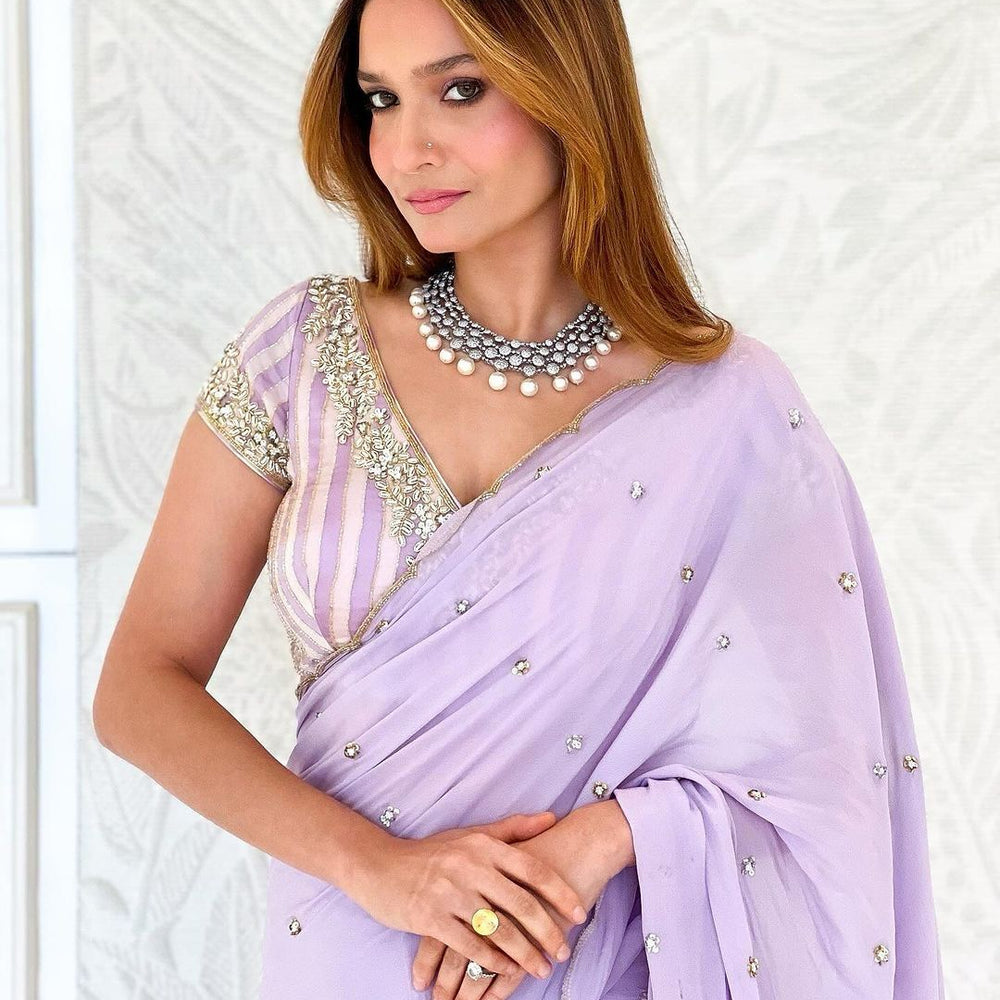 Lavender Pre-Stitched Saree