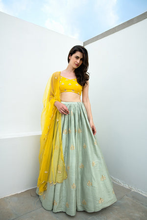 Richa Chadda in Azure Lehenga