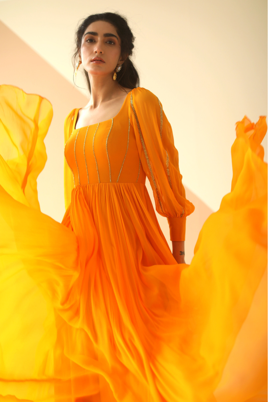 Mustard Yellow Anarkali