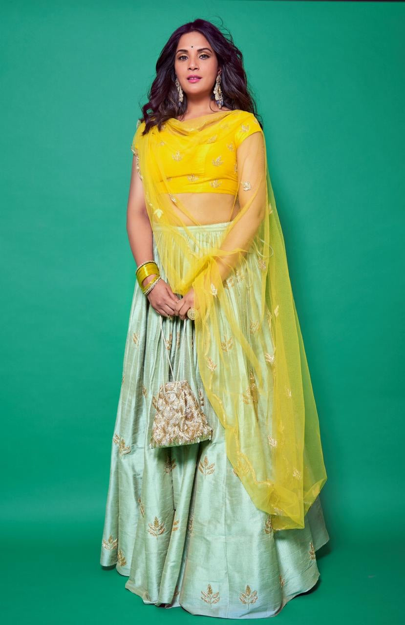 Richa Chadda in Azure Lehenga