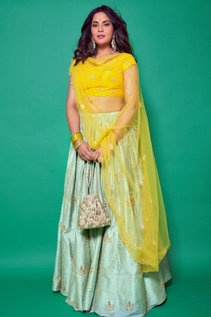 Richa Chadda in Azure Lehenga