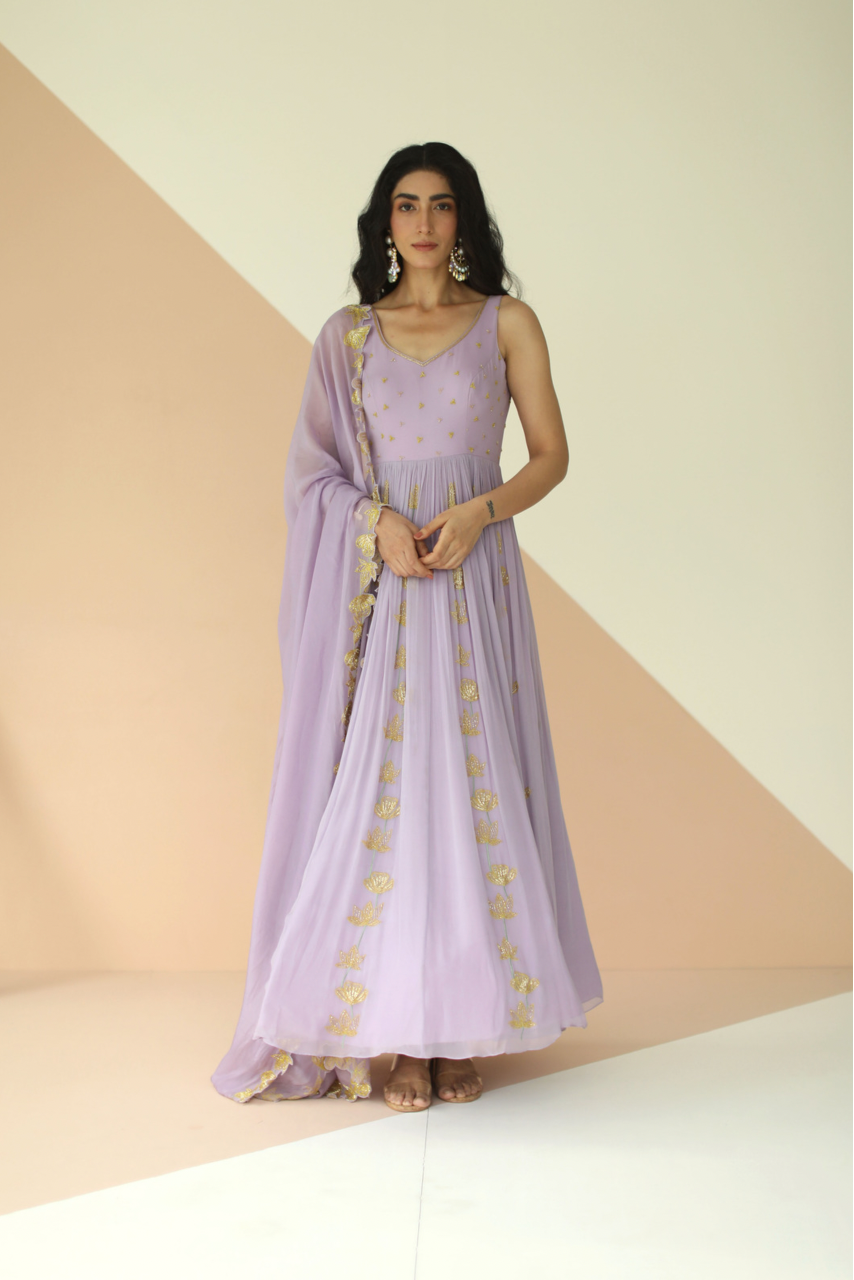 Lavender Anarkali