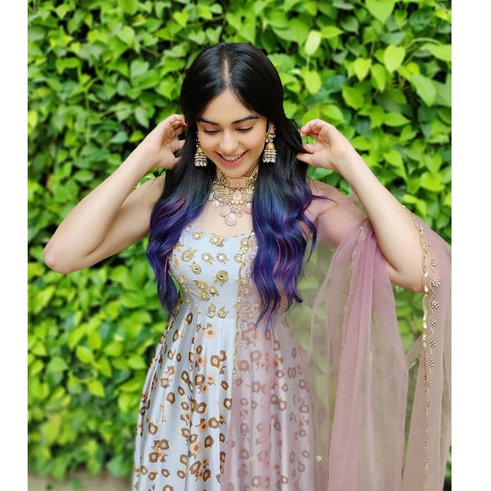 
                      
                        Adah Sharma in Lilac Printed Corset Anarkali
                      
                    