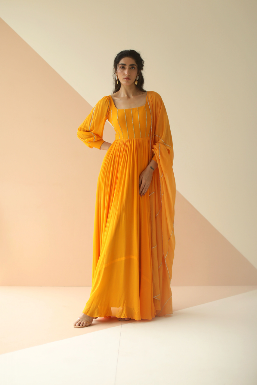 Mustard Yellow Anarkali