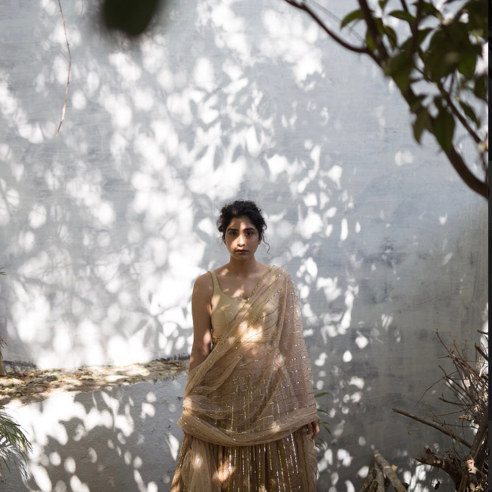 BEIGE LINE LEHENGA