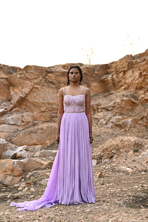 
            
                Load image into Gallery viewer, LAVENDER CORSET ANARKALI
            
        