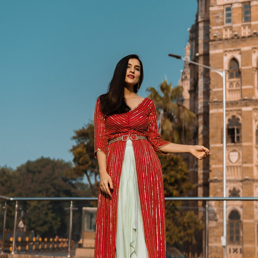 Ruby Red Co-Ord Anarkali