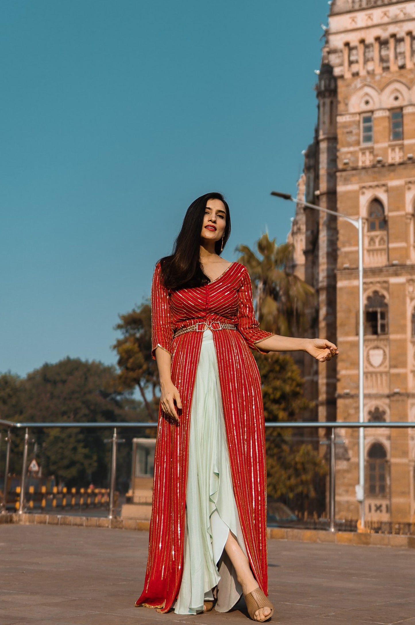 Ruby Red Co-Ord Anarkali