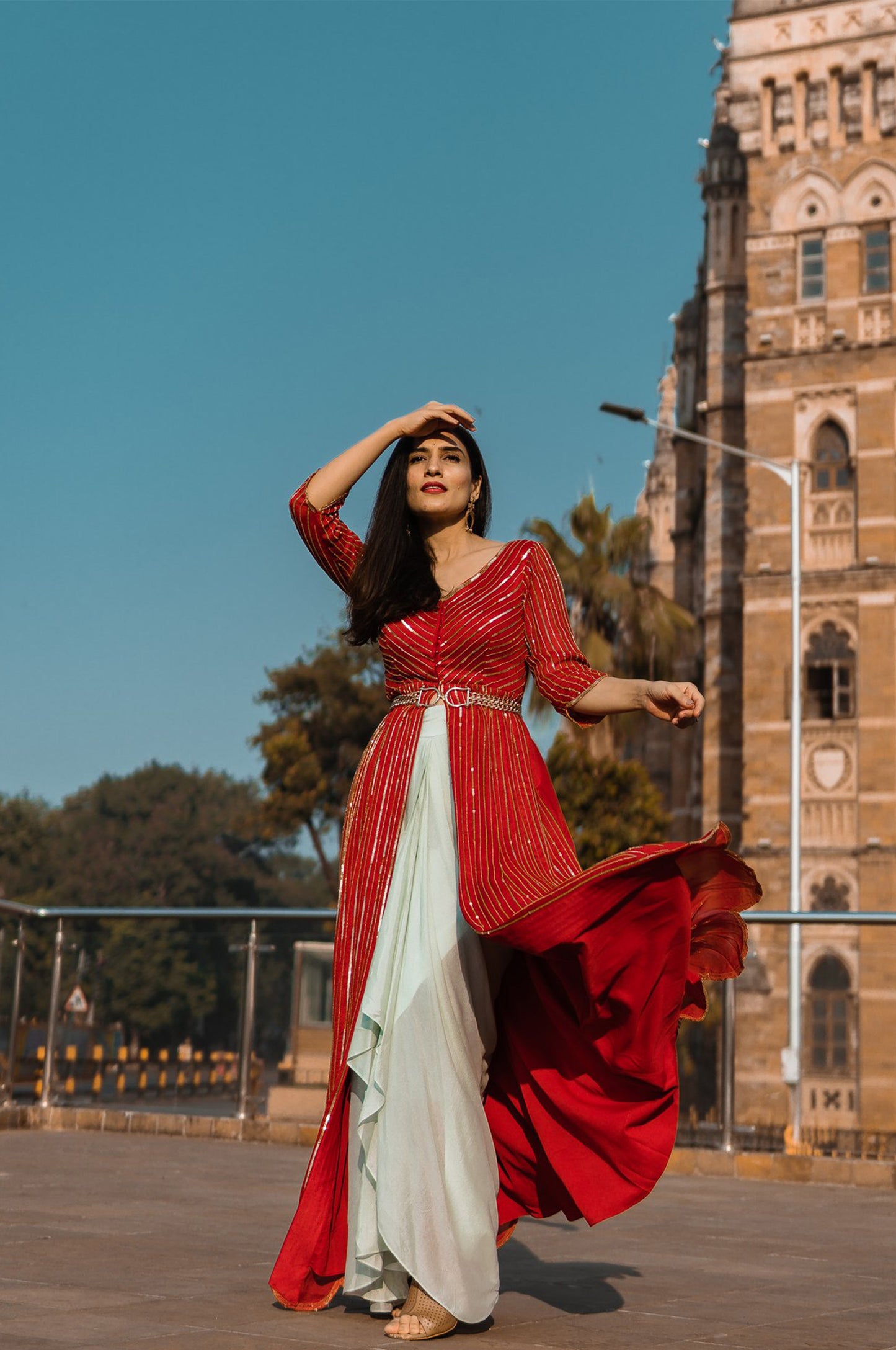 Ruby Red Co-Ord Anarkali