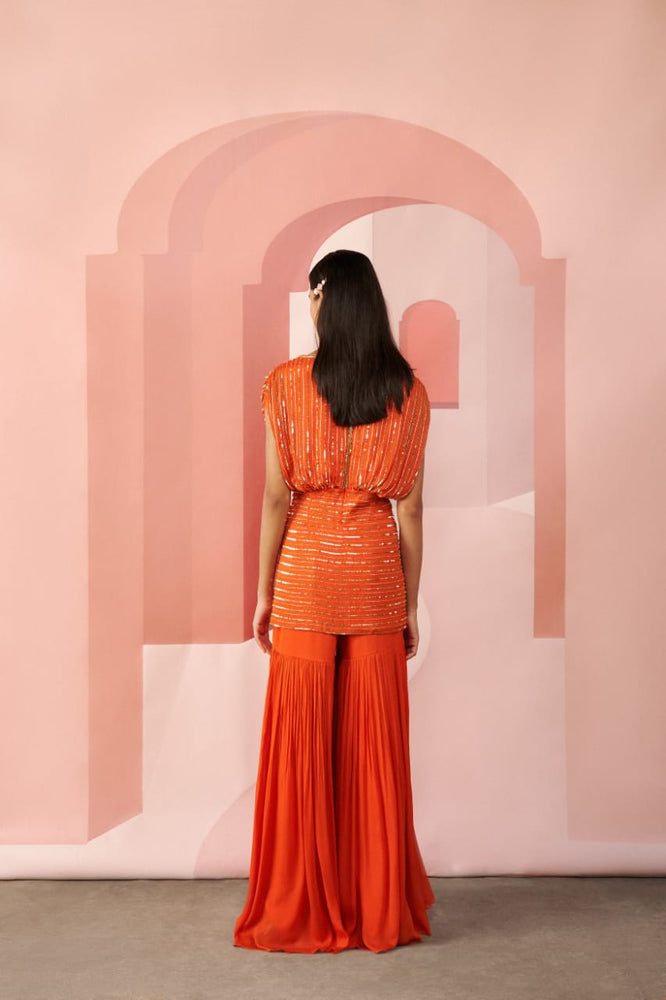 Fire Orange Co-ord Kurta