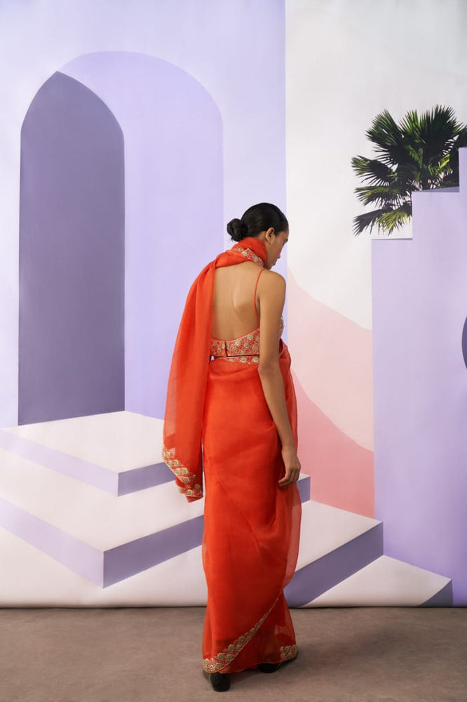 
                      
                        Tangerine Saree
                      
                    