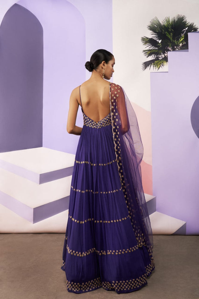 
                      
                        Royal Blue Spaghetti-style Anarkali
                      
                    
