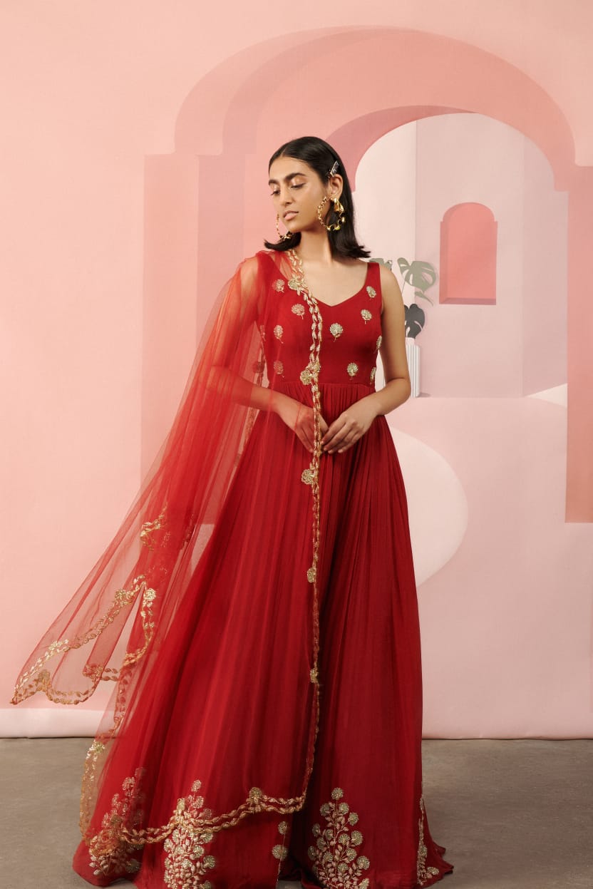 Ruby Red Anarkali