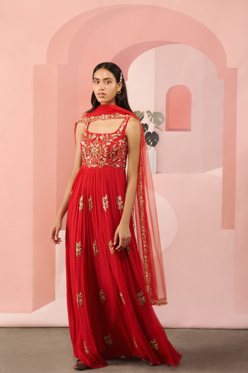 Crimson Red Anarkali