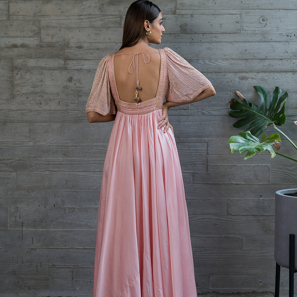 
                      
                        Baby Pink Bell Sleeves Anarkali
                      
                    