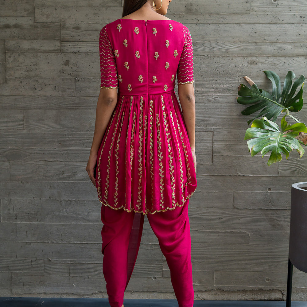
                      
                        RANI PINK KURTA DHOTI SET
                      
                    
