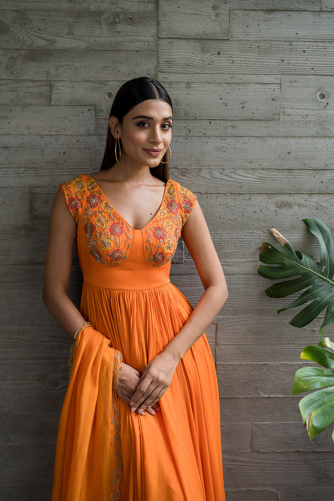Orange Anarkali