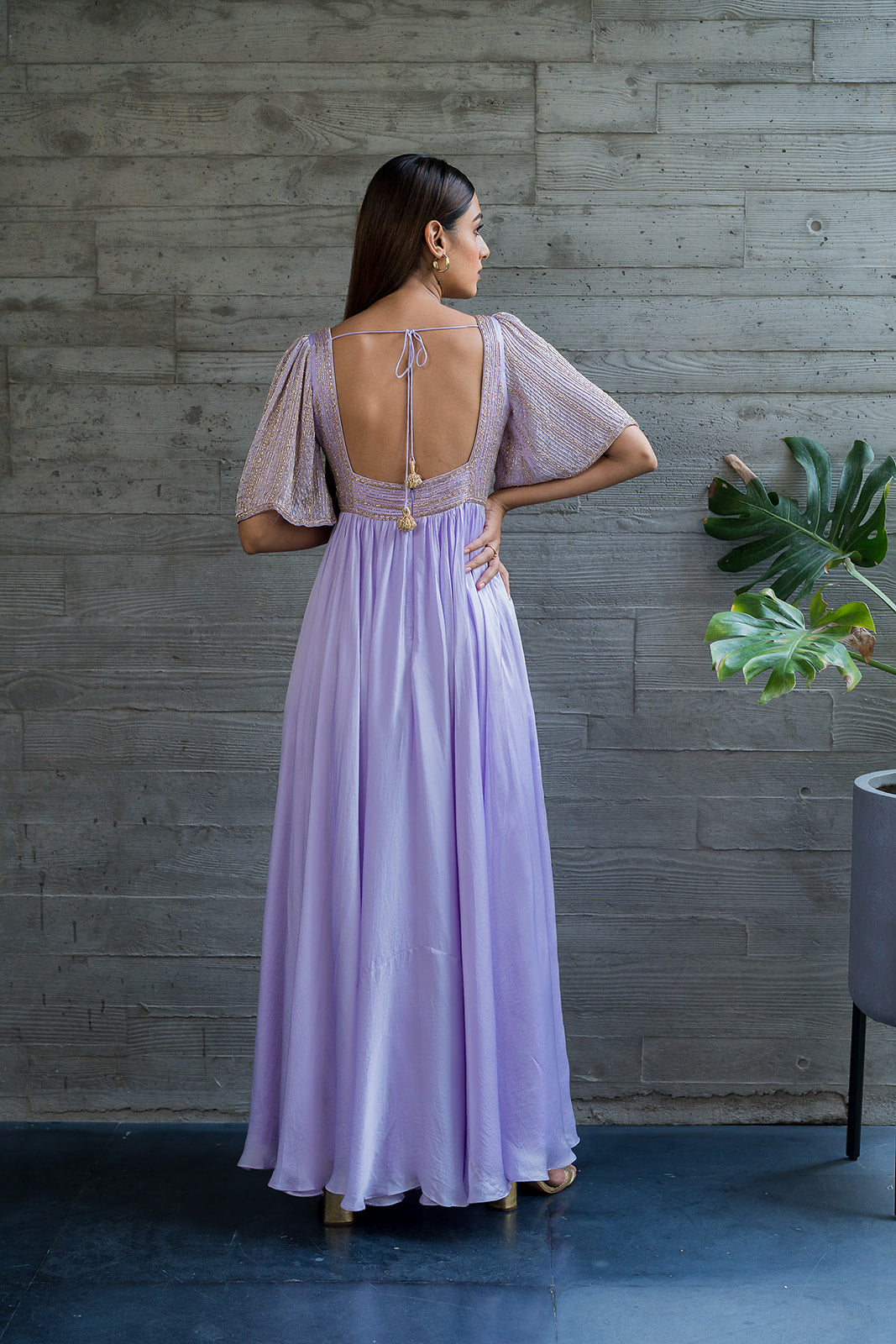 LAVENDER BELL SLEEVES ANARKALI