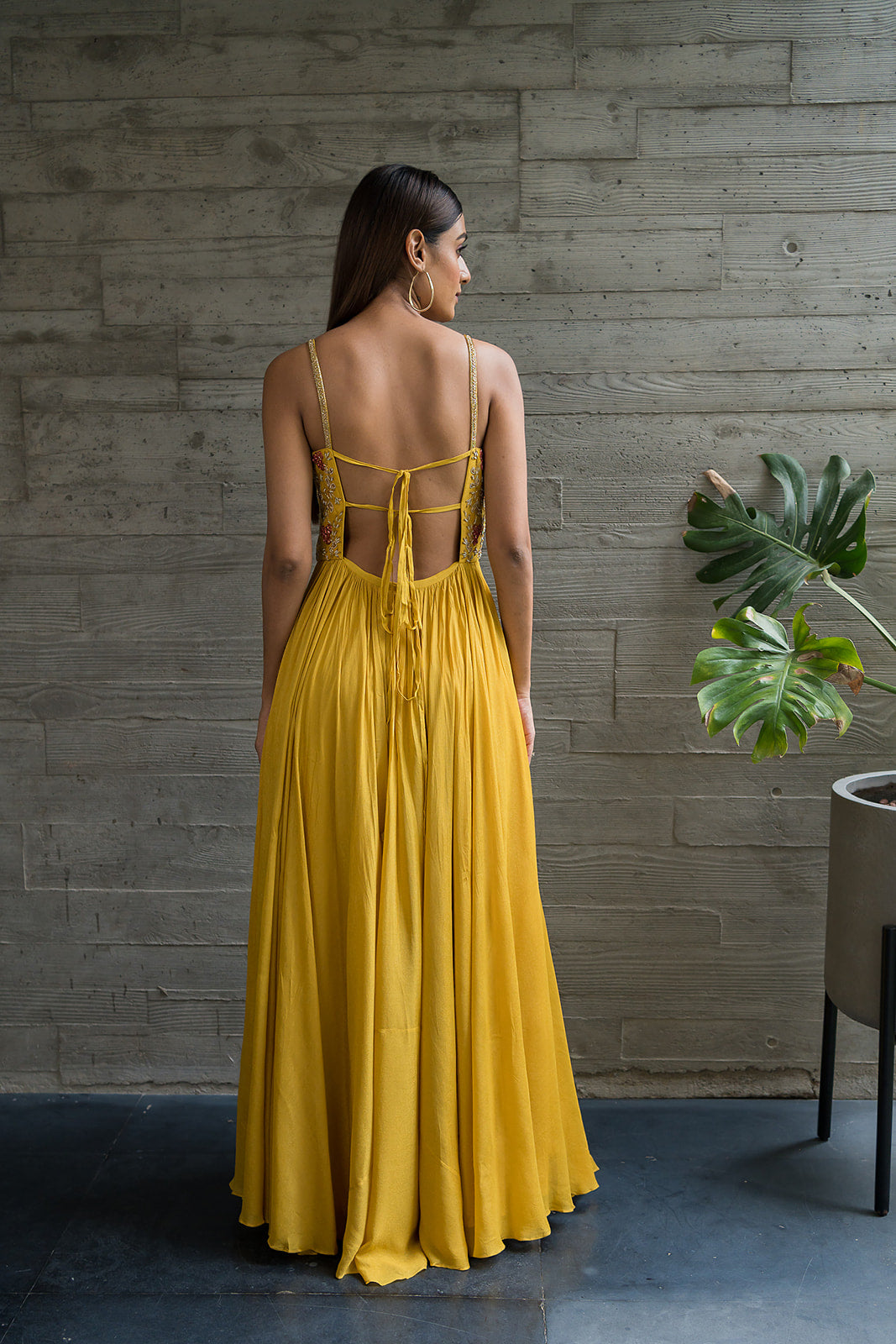 GOLDEN YELLOW CORSET ANARKALI